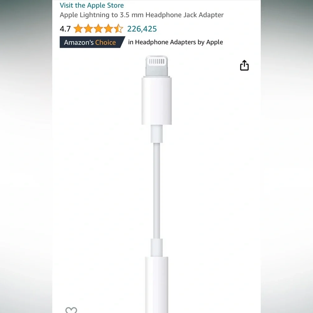 unopened Apple adapter for audio jack